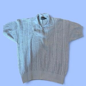 London Fog Light Blue V-Neck Short-Sleeve Sweater